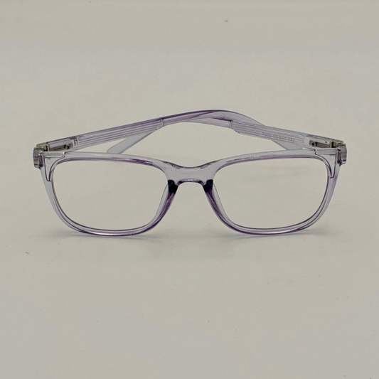 Premium Transparent Lilac Purple Rectangle Eyeglass Frames – Soft & Stylish Full-Rim