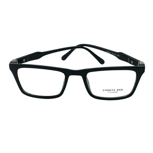 Forest Eye Matte Black Rectangle Eyeglass Frames – Modern Classic Full-Rim