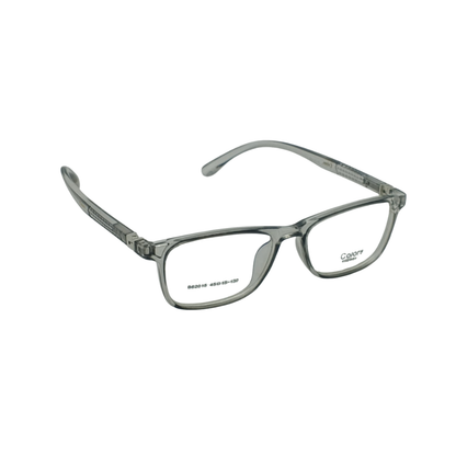 Transparent Grey Rectangle Full-Rim Eyeglasses Frame