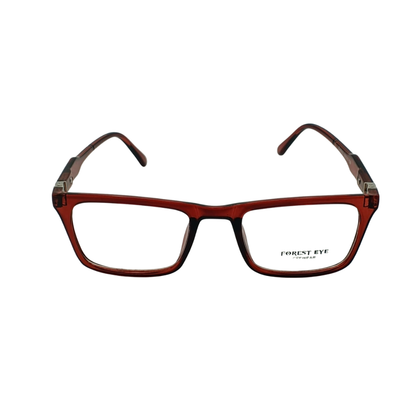 Forest Eye Transparent Wine Red Rectangle Eyeglass Frames – Bold & Modern Full-Rim