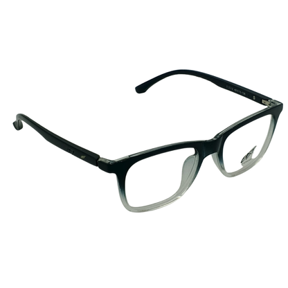 Retro Square Acetate Frame – Dark Green-to-Clear Gradient