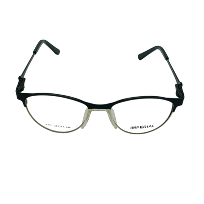 IMPERIAL Women’s  Cat-Eye Half-Rim Glasses – Matte Black & Gold (Model 8151)