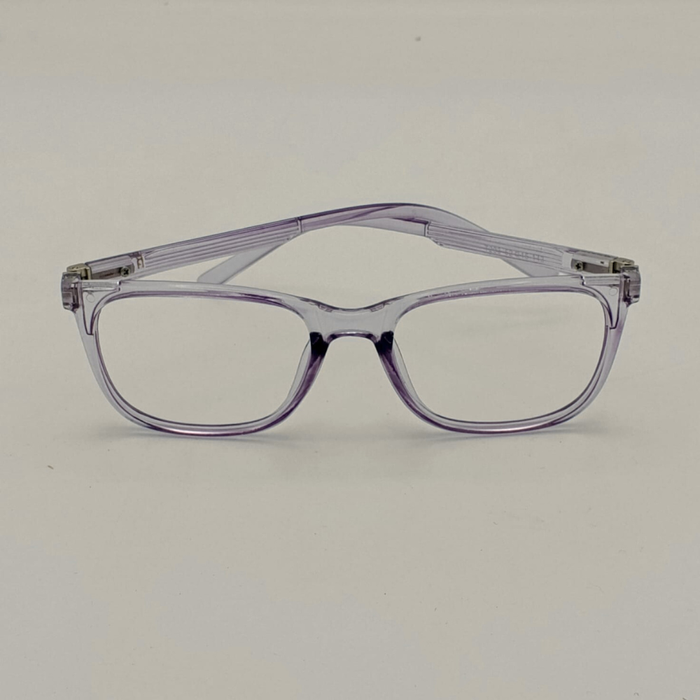 Premium Transparent Lilac Purple Rectangle Eyeglass Frames – Soft & Stylish Full-Rim