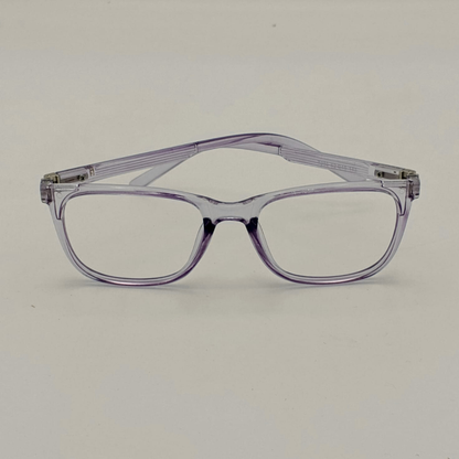 Premium Transparent Lilac Purple Rectangle Eyeglass Frames – Soft & Stylish Full-Rim