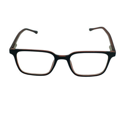 Retro Two-Tone Square Eyeglasses – Black & Translucent Red Frame
