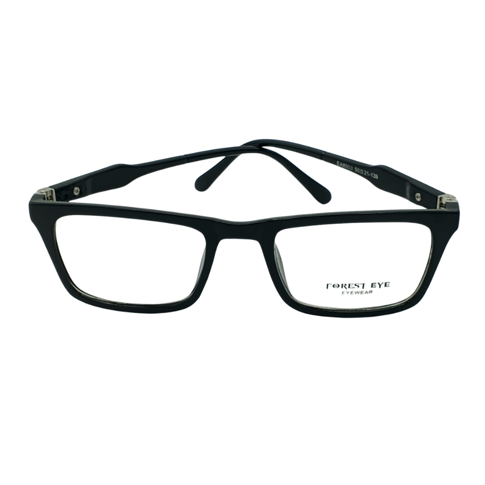 Forest Eye Matte Black Rectangle Eyeglass Frames – Modern Classic Full-Rim