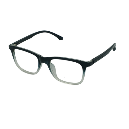 Retro Square Acetate Frame – Dark Green-to-Clear Gradient
