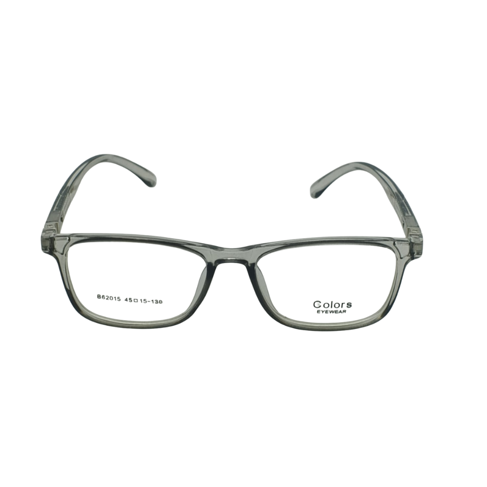 Transparent Grey Rectangle Full-Rim Eyeglasses Frame