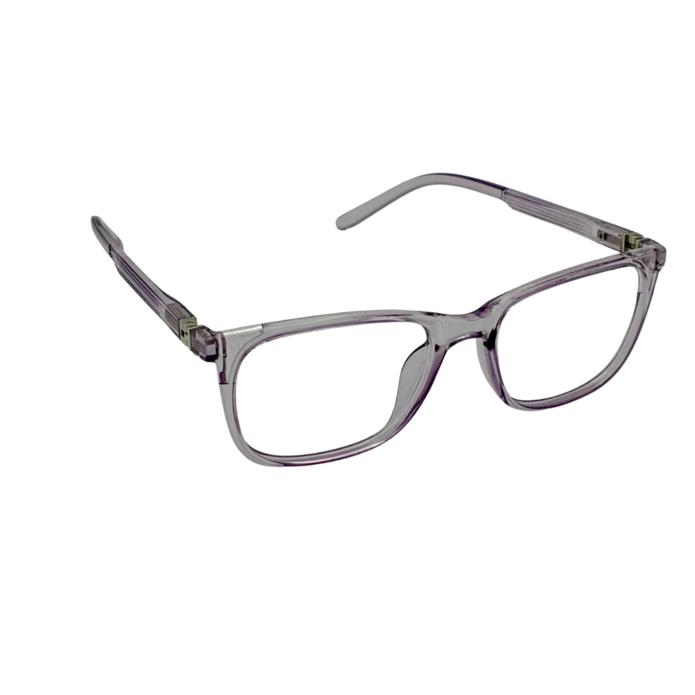 Premium Transparent Lilac Purple Rectangle Eyeglass Frames – Soft & Stylish Full-Rim
