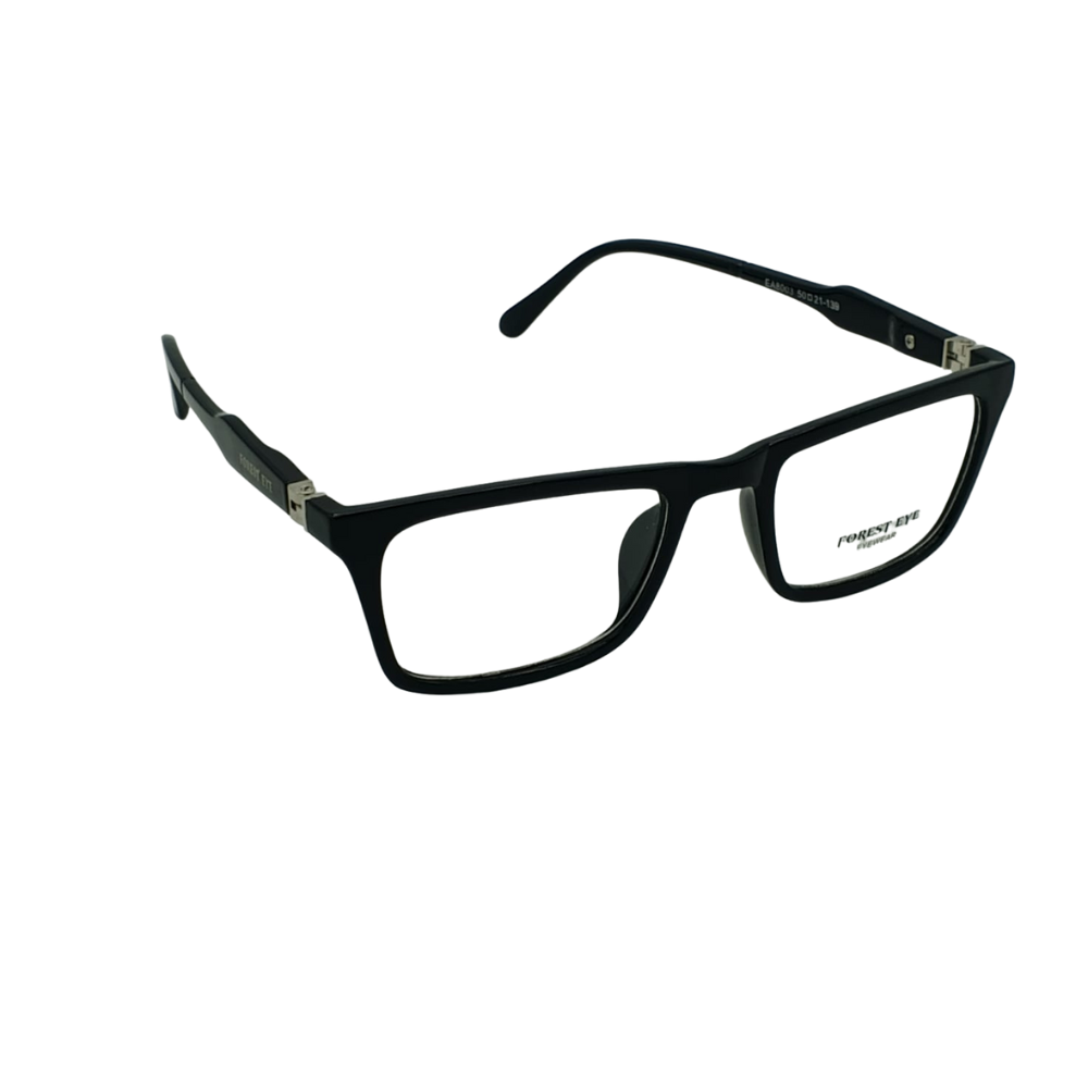 Forest Eye Matte Black Rectangle Eyeglass Frames – Modern Classic Full-Rim